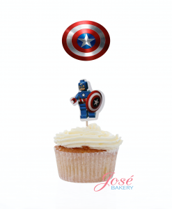 Captain America logo cupcake toppers