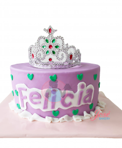 Barbie taart met kroon 10 personen paars