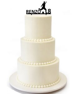 Voetbal taarttopper met naam 2