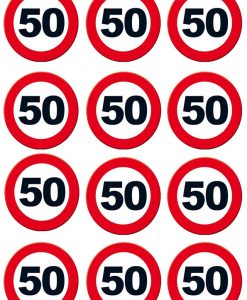 50 jaar cupcake prints 12 stuks