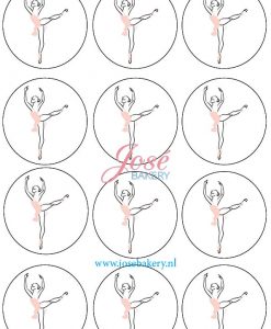 Ballerina cupcake prints 12 stuks