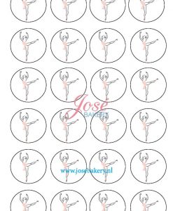 Ballerina cupcake prints 24 stuks