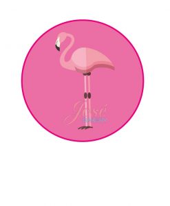Flamingo taart print 15 cm