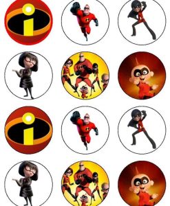 Incredibles cupcake prints 12 stuks