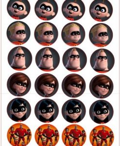 Incredibles cupcake prints 24 stuks