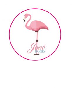 Flamingo eetbare taart print 15 cm