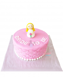 Vrijgezellentaart bride to be parels en poppetje