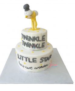 Gender reveal ooievaar taart 17 personen