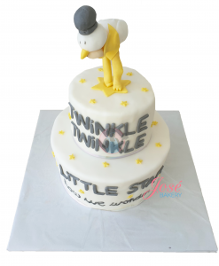 Gender reveal taart ooievaar 17 personen bestellen