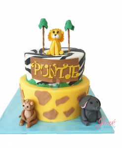 Jungle babyshower taart 22 personen