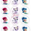 Shimmer en Shine cupcake prints 12 stuks