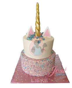 Eenhoorn taart met sprinkles 22 personen