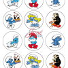 Smurfen eetbare cupcake prints 12 stuks