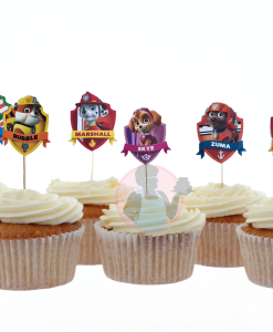 Paw Patrol badge cupcake toppers